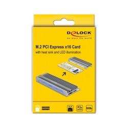 PCI Express x16 (x4 x8) Karte zu 1 x NVMe M.2 Key M mit LED Beleuchtung — Buy in Cyprus with Fast Delivery