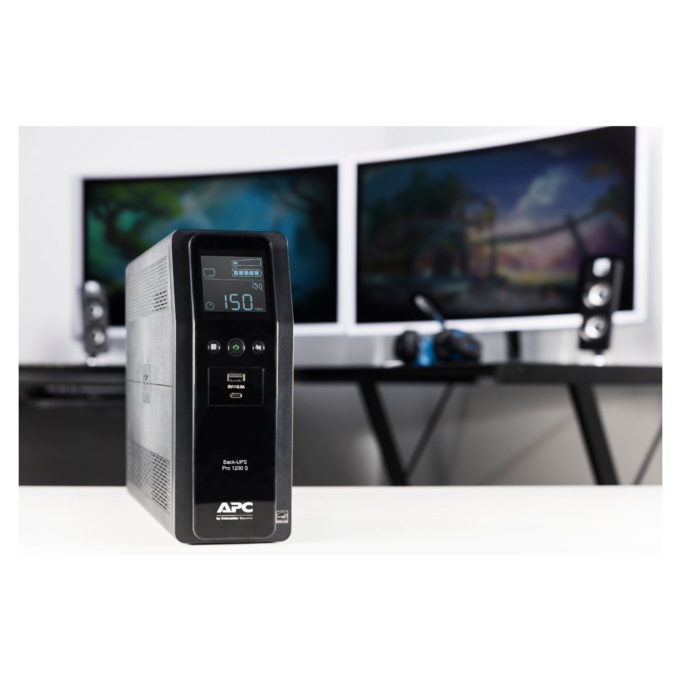 APC Back-UPS Pro BR1200SI - 1200VA/720W Line-Interactive UPS, 8×IEC C13, AVR, Sine Wave, USB A+C, LCD (Black)