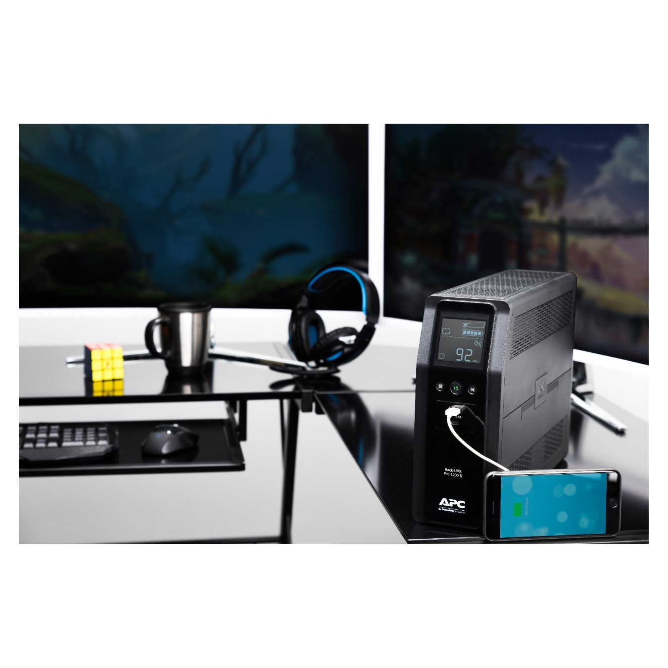 APC Back-UPS Pro BR1200SI - 1200VA/720W Line-Interactive UPS, 8×IEC C13, AVR, Sine Wave, USB A+C, LCD (Black)