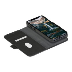 dbramante1928 New York - Flip-Hlle fr Mobiltelefon - 2-in-1 - Vollnarbenleder - Night Black - fr Apple iPhone 11. XR