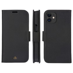 dbramante1928 New York - Flip-Hlle fr Mobiltelefon - 2-in-1 - Vollnarbenleder - Night Black - fr Apple iPhone 11. XR