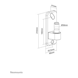 Wand-Adapter AWL75-450BL Neomounts für Monitor-Tischhalterung DS70-450BL1 und DS75-450BL2 Black