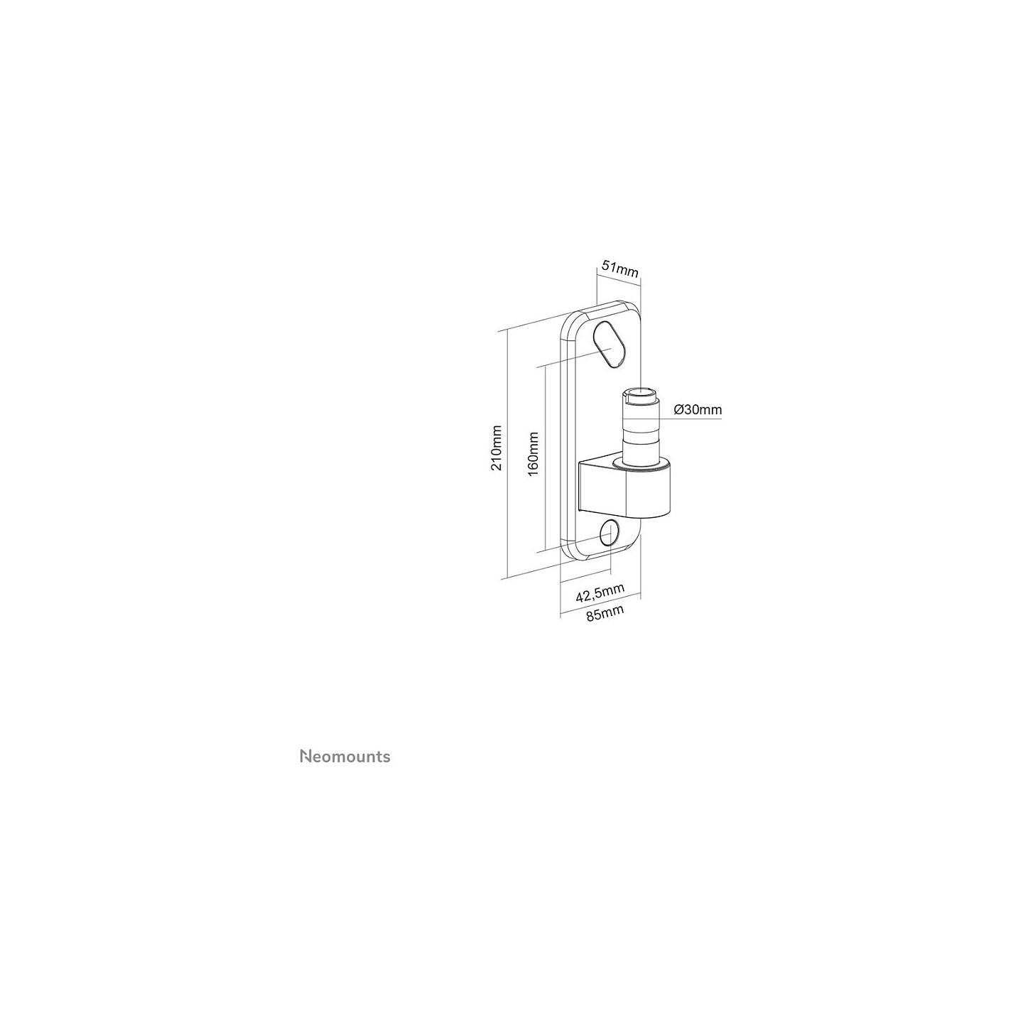 Wand-Adapter AWL75-450BL Neomounts für Monitor-Tischhalterung DS70-450BL1 und DS75-450BL2 Black