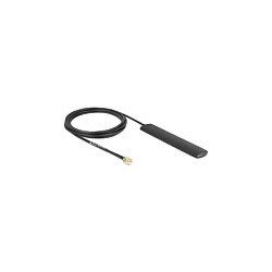 Delock WiFi 5.8 GHz Antenne RP-SMA Stecker 3 dBi omnidirektional mit Anschlusskabel RG-174 3 m schwarz Klebemontage