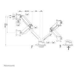 Neomounts DS70S-950WH2 vollbewegliche Tischhalterung für 17-35' Bildschirme - Weiß — Buy in Cyprus with Fast Delivery