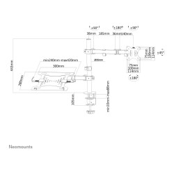 Neomounts FPMA-D550NOTEBOOK Tischhalterung für Notebooks und Flachbildschirme bis 32' - Schwarz