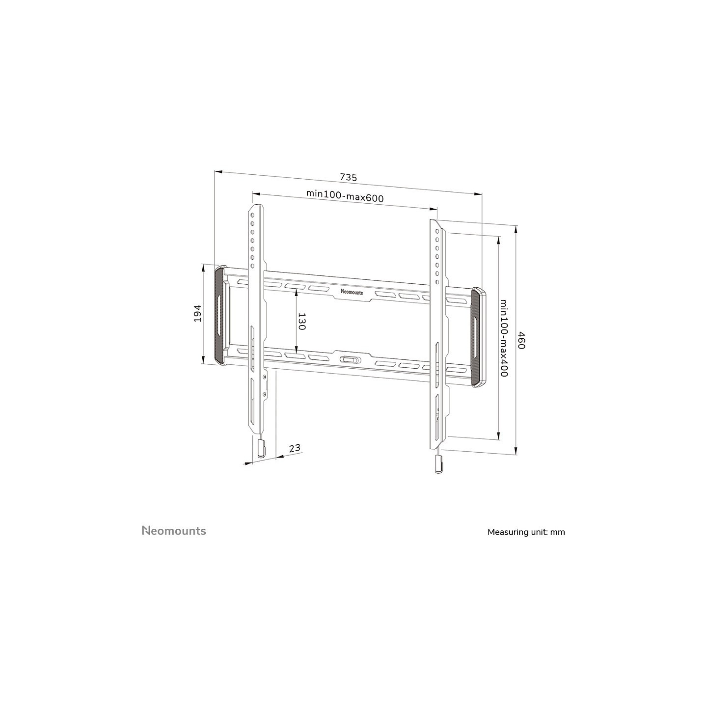 Neomounts WL30-550BL16 feste Wandhalterung für 40-75' Bildschirme - Schwarz — Buy in Cyprus with Fast Delivery