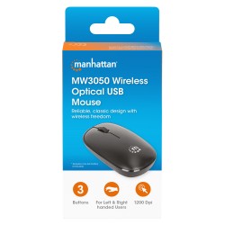 MANHATTAN MW3050 Kabellose USB-Maus 3 Tasten Mausrad schwarz — Buy in Cyprus with Fast Delivery