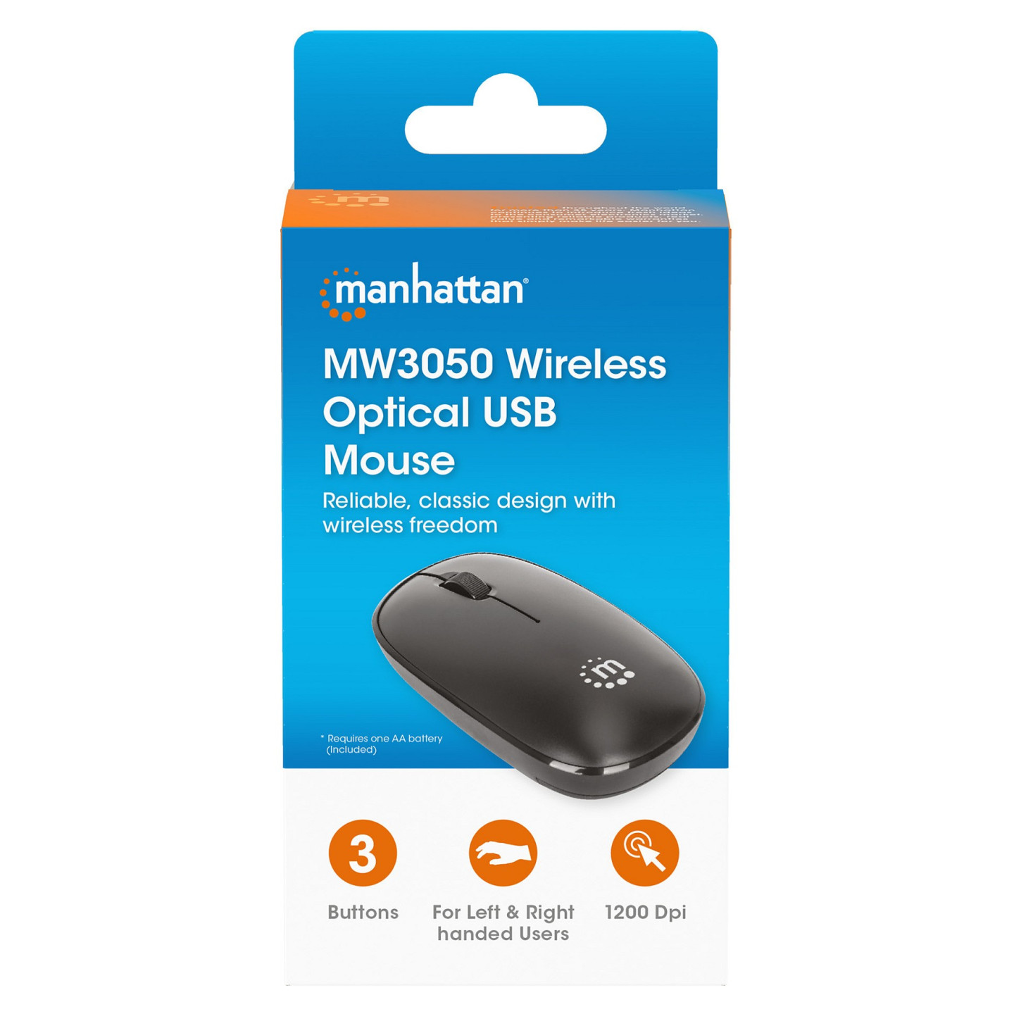 MANHATTAN MW3050 Kabellose USB-Maus 3 Tasten Mausrad schwarz — Buy in Cyprus with Fast Delivery