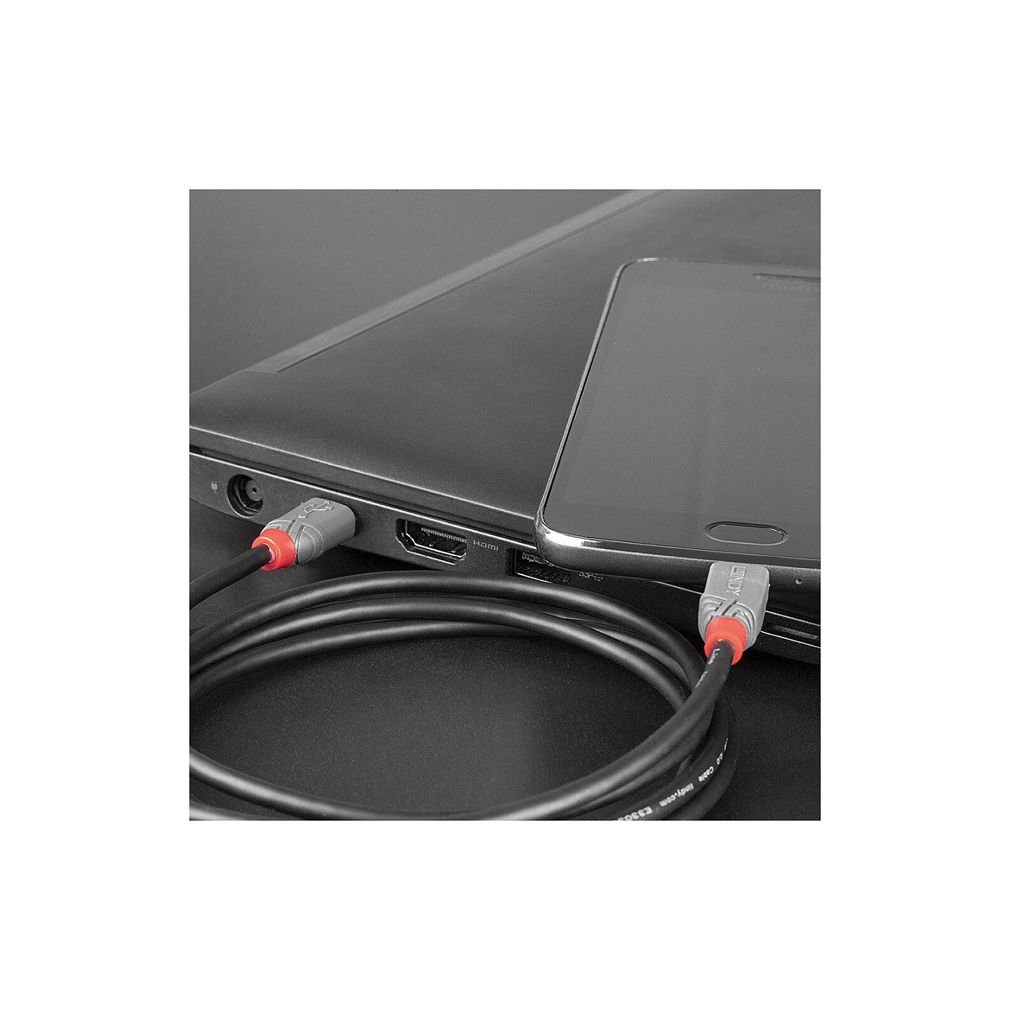 LINDY USB 2.0 Kabel Typ C Micro-B Anthra Line M M 0.5m — Buy in Cyprus with Fast Delivery