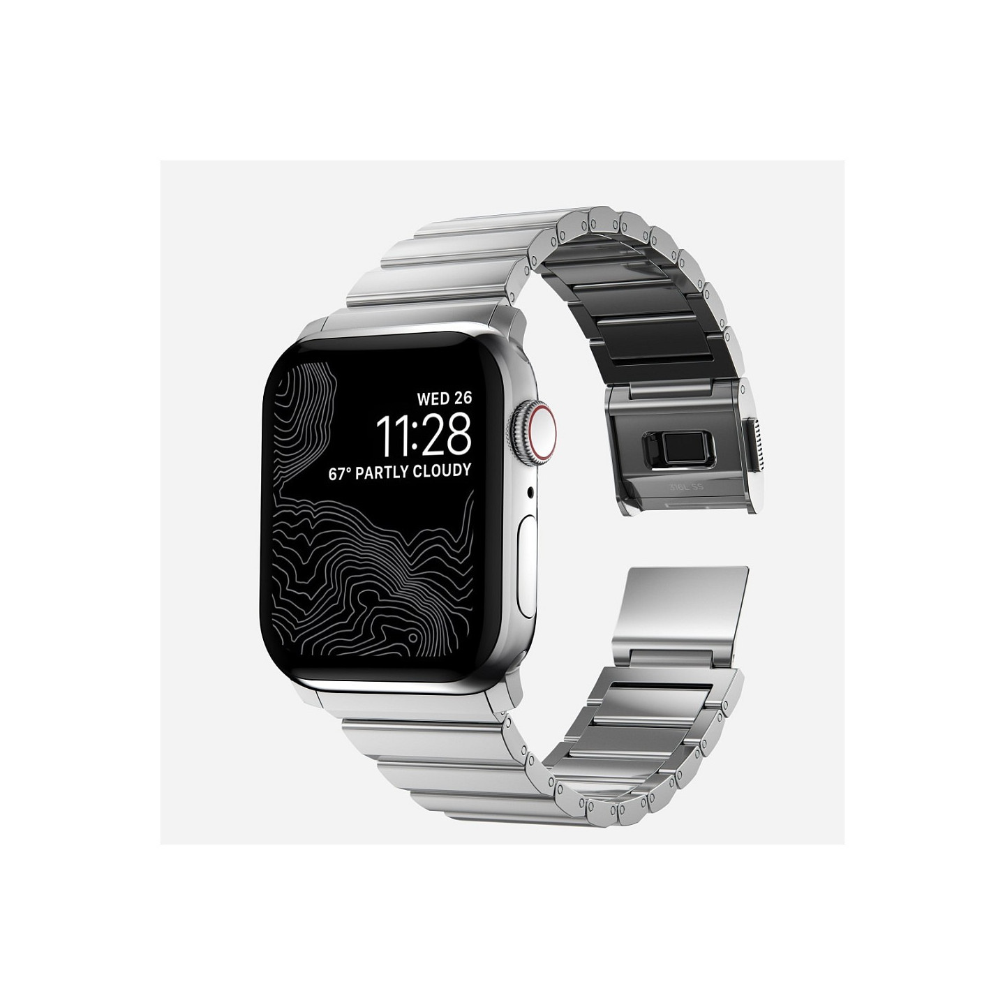 Nomad Strap Stainless Steel silver V2 42 44 45 49mm — Buy in Cyprus with Fast Delivery