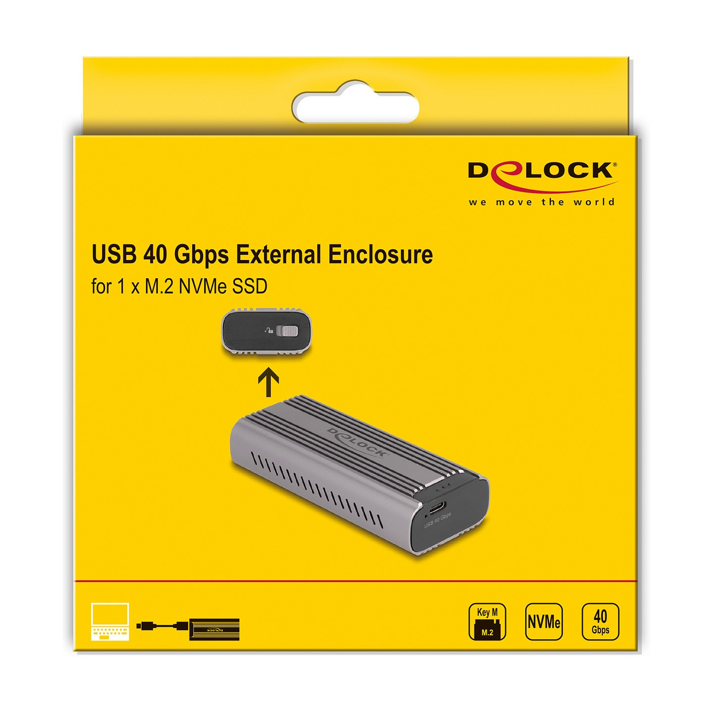 USB Type-CTM 40 Gbps Gehäuse für 1 x M.2 NVMe PCIe SSD — Buy in Cyprus with Fast Delivery