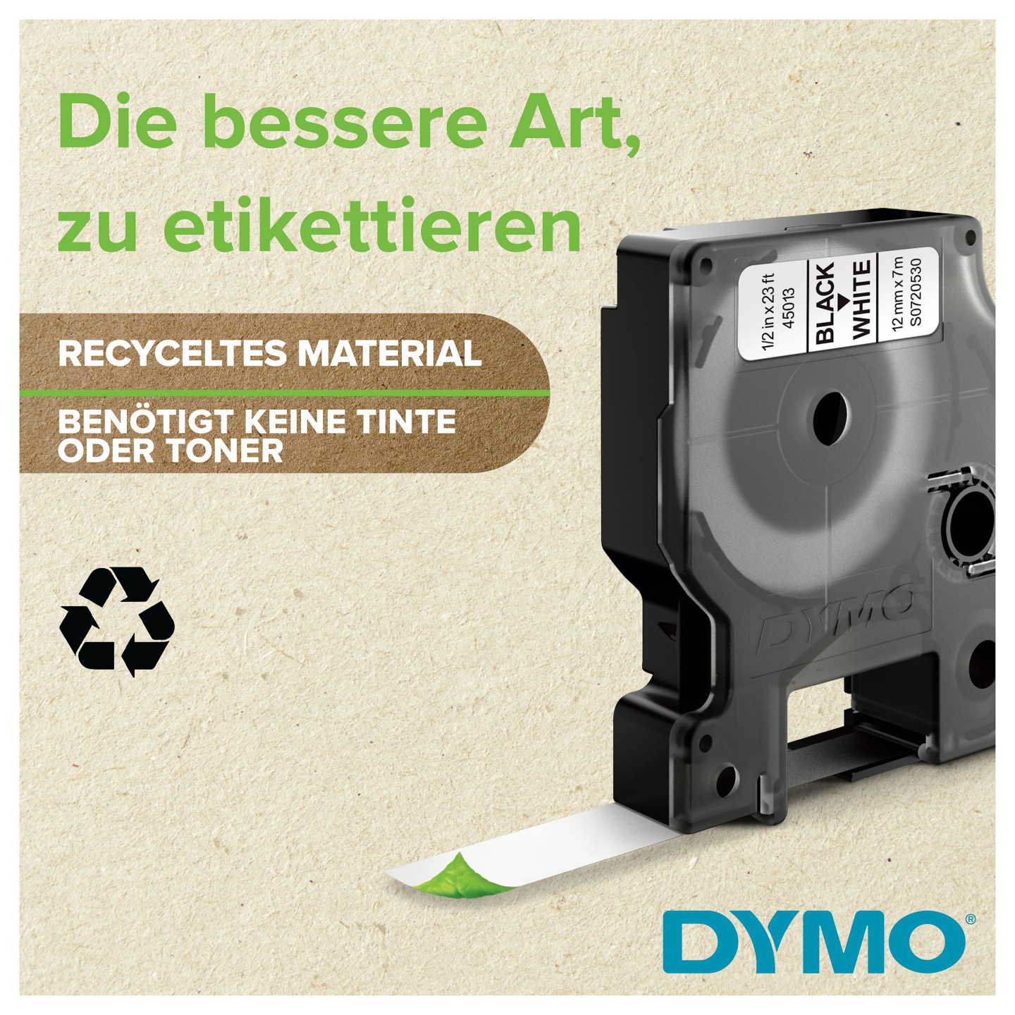 Dymo D1 Etiketten S0720580 Selbstklebend 12 mm x 7 m Schwarz auf Gelb — Buy in Cyprus with Fast Delivery