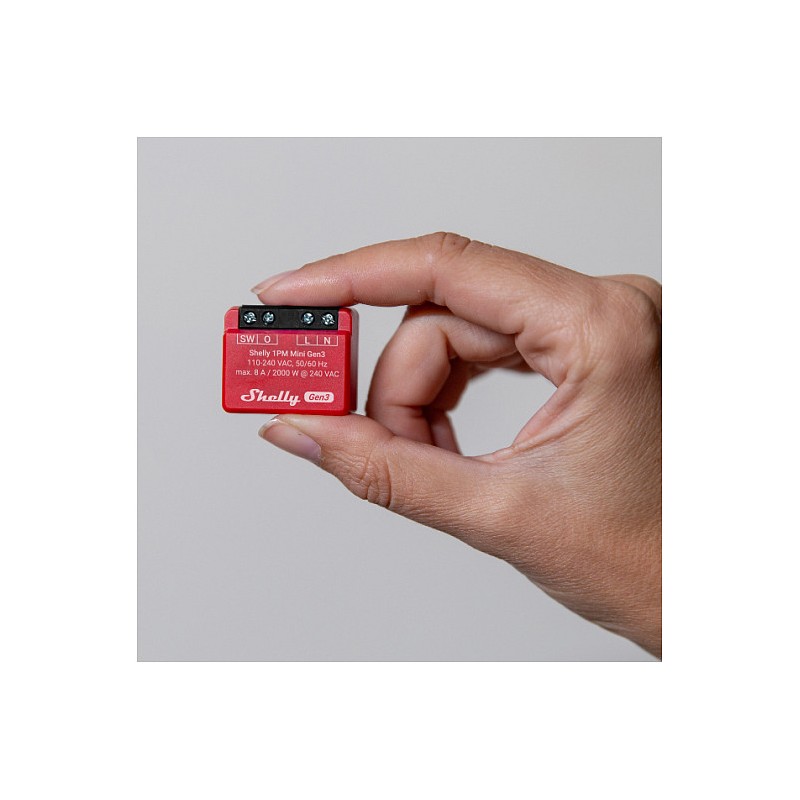 Shelly Relais '1PM Mini Gen. 3' WLAN BT Messfunktion max 8A 1 Kanal Unterputz — Buy in Cyprus with Fast Delivery