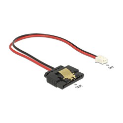 DeLock Kabel Power 2 Pin Buchse to 1 x SATA 15 Pin Buchse (5 V) Metallclip 20 cm — Buy in Cyprus with Fast Delivery