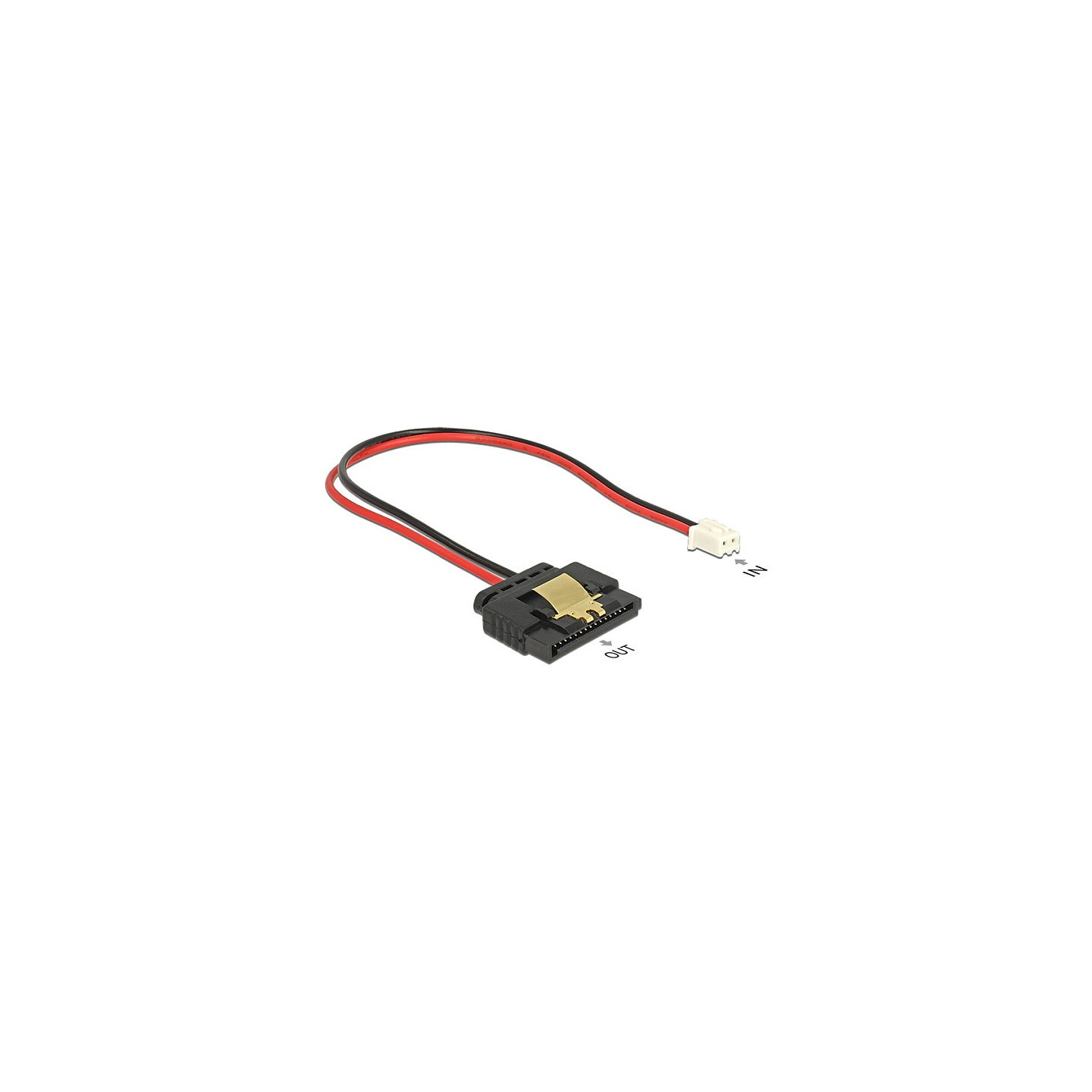 DeLock Kabel Power 2 Pin Buchse to 1 x SATA 15 Pin Buchse (5 V) Metallclip 20 cm — Buy in Cyprus with Fast Delivery