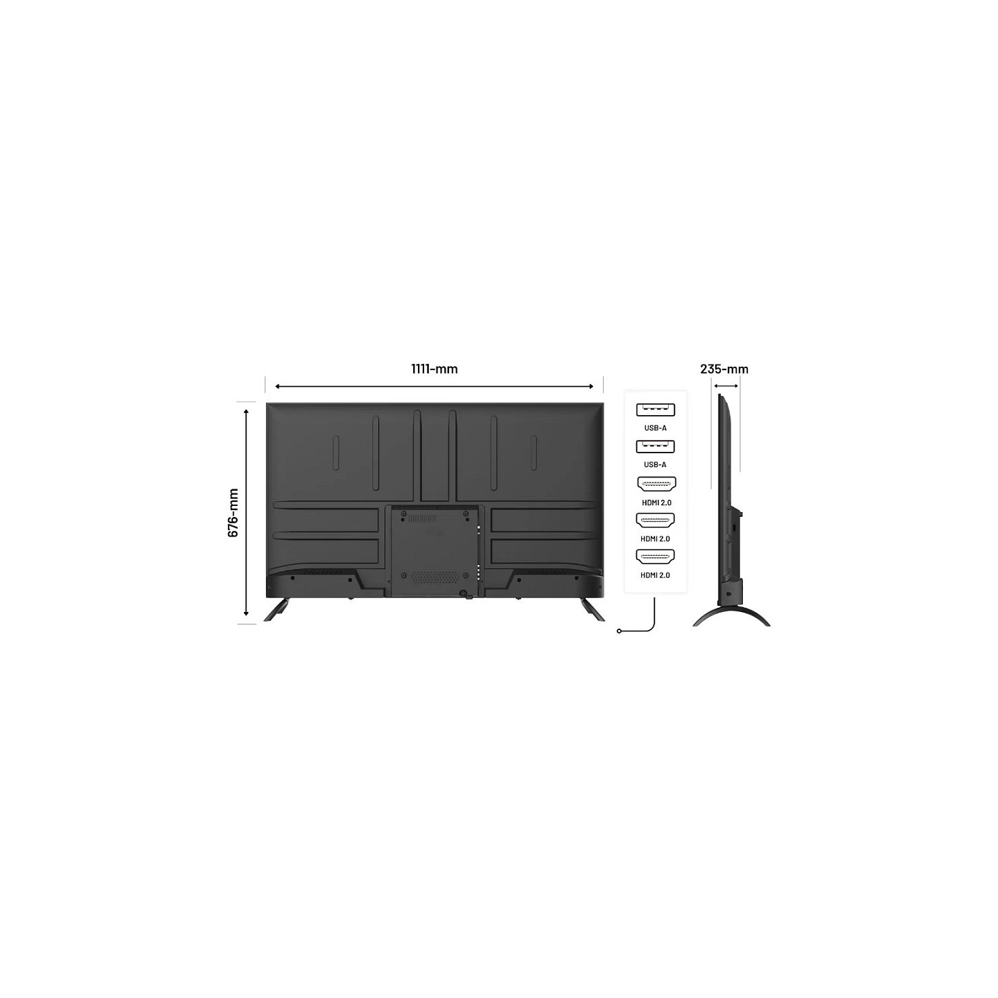 127.0cm 50' (3840x2160) JAPANNEXT JN-IPS500UHD60F 16:9 IPS 60Hz HDMI USB WLAN Speaker Black — Buy in Cyprus with Fast Delivery