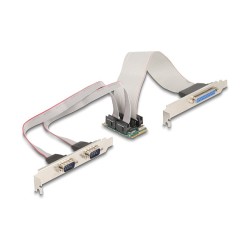 Mini PCIe I O PCIe full size 1 x Parallel. 2 x Seriell RS-232 mit Spannungsversorgung 5 V 12 V
