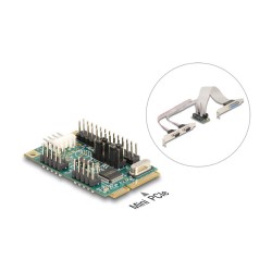 Mini PCIe I O PCIe full size 1 x Parallel. 2 x Seriell RS-232 mit Spannungsversorgung 5 V 12 V