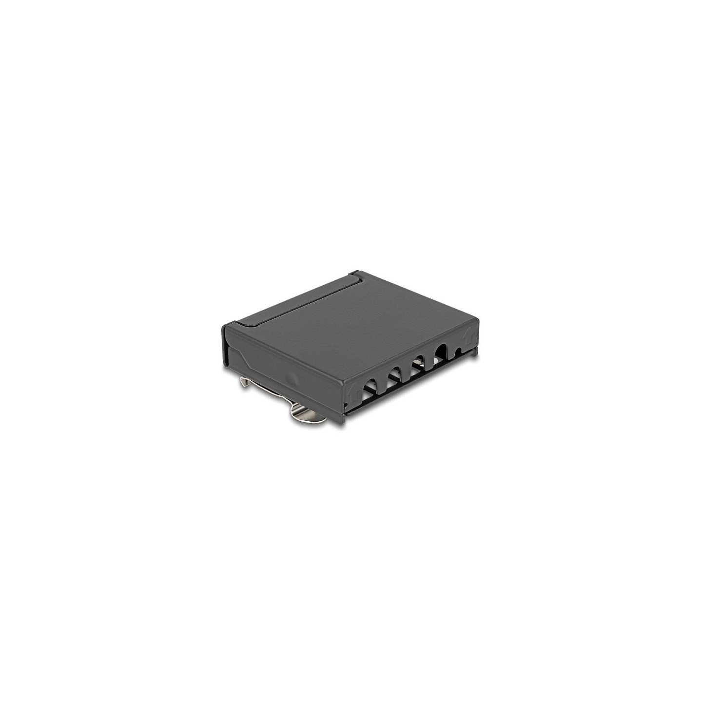 Delock Mini Desktop Patchpanel RJ45 Buchse 4 Port Cat.6A geschirmt schwarz - zur Montage an Tisch. Wand oder Hutschiene