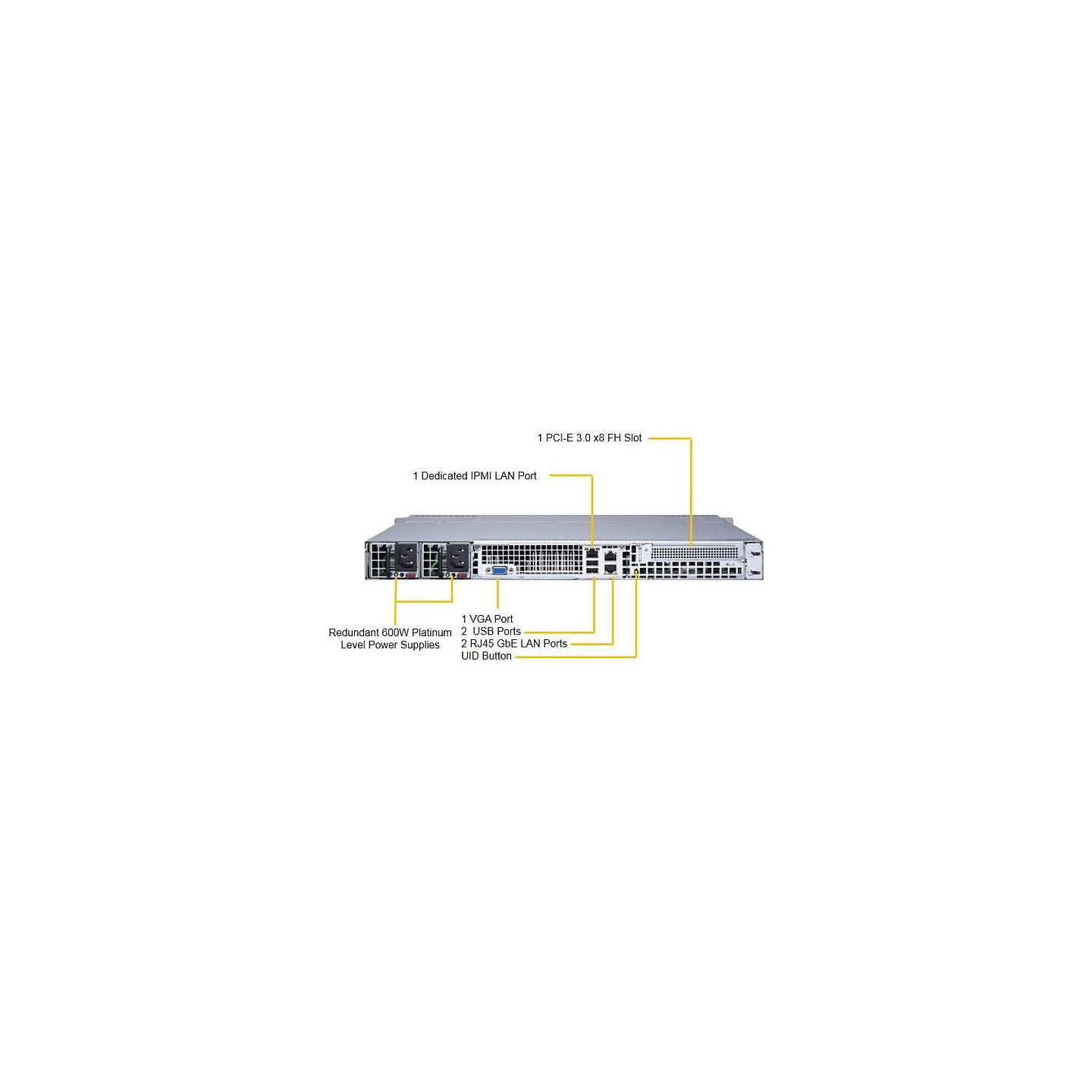 Barebone Server Supermicro 1U Dual 3647 8 Hot-swap 2.5' 600W Redundant Platinum Super Server 1029P-MTR