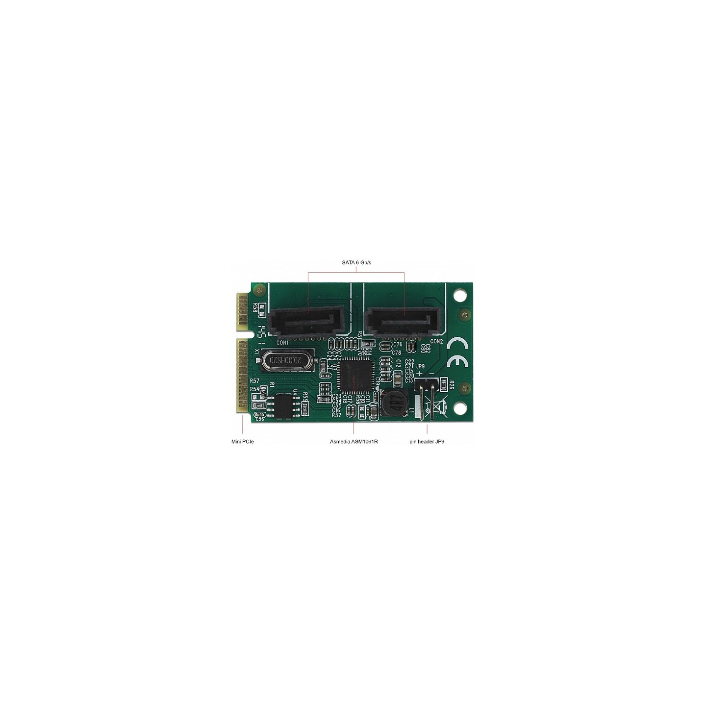 Mini PCIe Konverter zu 2 x SATA mit RAID — Buy in Cyprus with Fast Delivery
