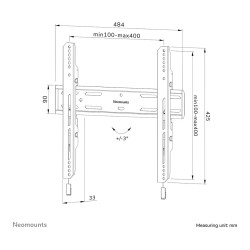 NEOMOUNTS WL30S-850BL14 Select Screen Wall Mount 81.28-165.1cm 32-65Zoll max 60kg fixed VESA 400x400 Black