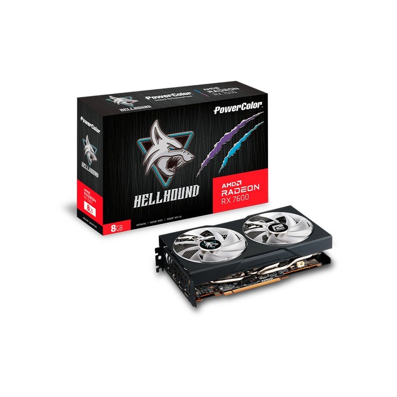 Buy PowerColor Hellhound RX 7600 8G-L/OC - White/Black, 8GB GDDR6, 128-bit, Boos... in Cyprus, Nicosia, Limassol, Larnaka, Pafos