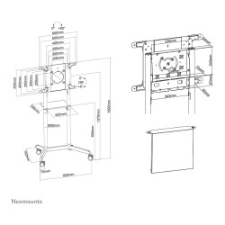 Mobiler Bodenständer für Flachbild-Fernseher bis 70' (178 cm) 70KG NS-M1250BLACK Neomounts