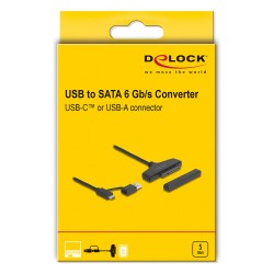 DeLock USB zu SATA 6 Gb s Konverter mit USB Type-CTM oder USB Typ-A Anschluss — Buy in Cyprus with Fast Delivery