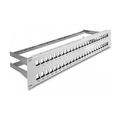 Delock 19? Keystone Patchpanel 48 Port mit Entlastungsschienen 2 HE grau — Buy in Cyprus with Fast Delivery