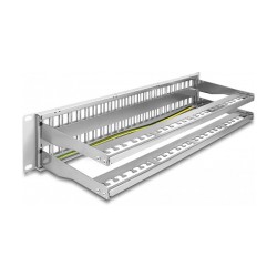 Delock 19? Keystone Patchpanel 48 Port mit Entlastungsschienen 2 HE grau — Buy in Cyprus with Fast Delivery