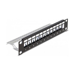 Delock 10? Keystone Patchpanel 12 Port mit Entlastungsschiene 1 HE schwarz — Buy in Cyprus with Fast Delivery