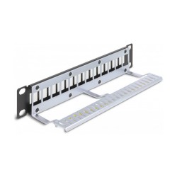 Delock 10? Keystone Patchpanel 12 Port mit Entlastungsschiene 1 HE schwarz — Buy in Cyprus with Fast Delivery