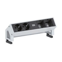 BACHMANN DESK2 2x Schutzkontakt 2x ABD GST18 Inox — Buy in Cyprus with Fast Delivery