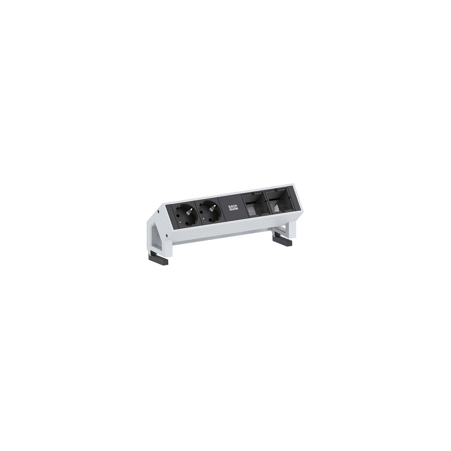 BACHMANN DESK2 2x Schutzkontakt 2x ABD GST18 Inox — Buy in Cyprus with Fast Delivery