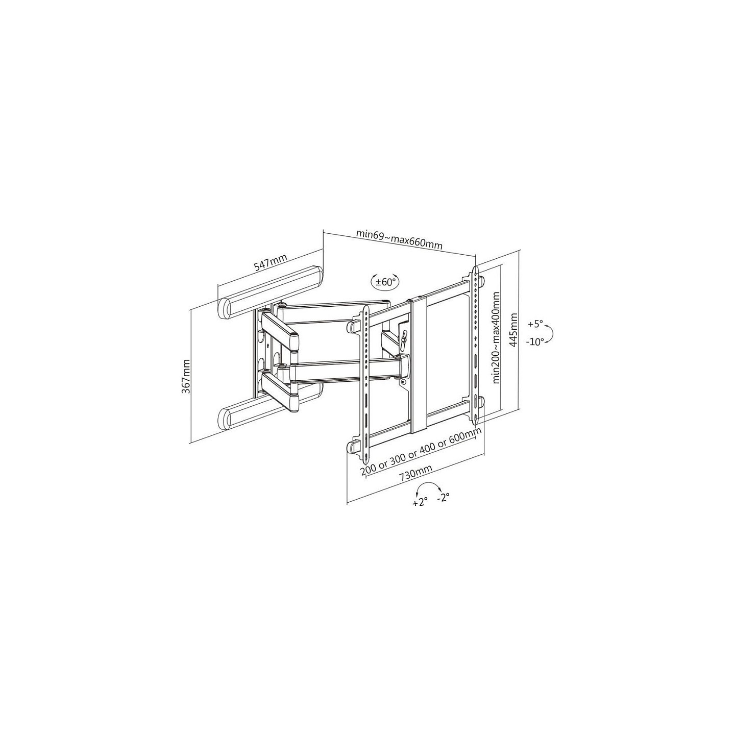 ROLINE PREMIUM TV-Wandhalterung. hoch-flexibel. 37-80 Zoll. bis 70 kg — Buy in Cyprus with Fast Delivery