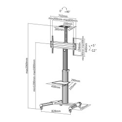 ROLINE LCD- TV-Rollstnder. 37-70 Zoll. bis 50 kg. silberfarben — Buy in Cyprus with Fast Delivery