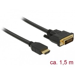 Buy DELOCK HDMI to DVI 24+1 Cable - Model 85653 - 1.5 m, Black, Bidirectional, G... in Cyprus, Nicosia, Limassol, Larnaka, Pafos