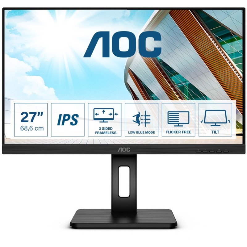 Buy 68.6cm 27'' (2560x1440) AOC Q27P2Q 4ms 16:9 USB HDMI DisplayPort Speaker Piv... in Cyprus, Nicosia, Limassol, Larnaka, Pafos