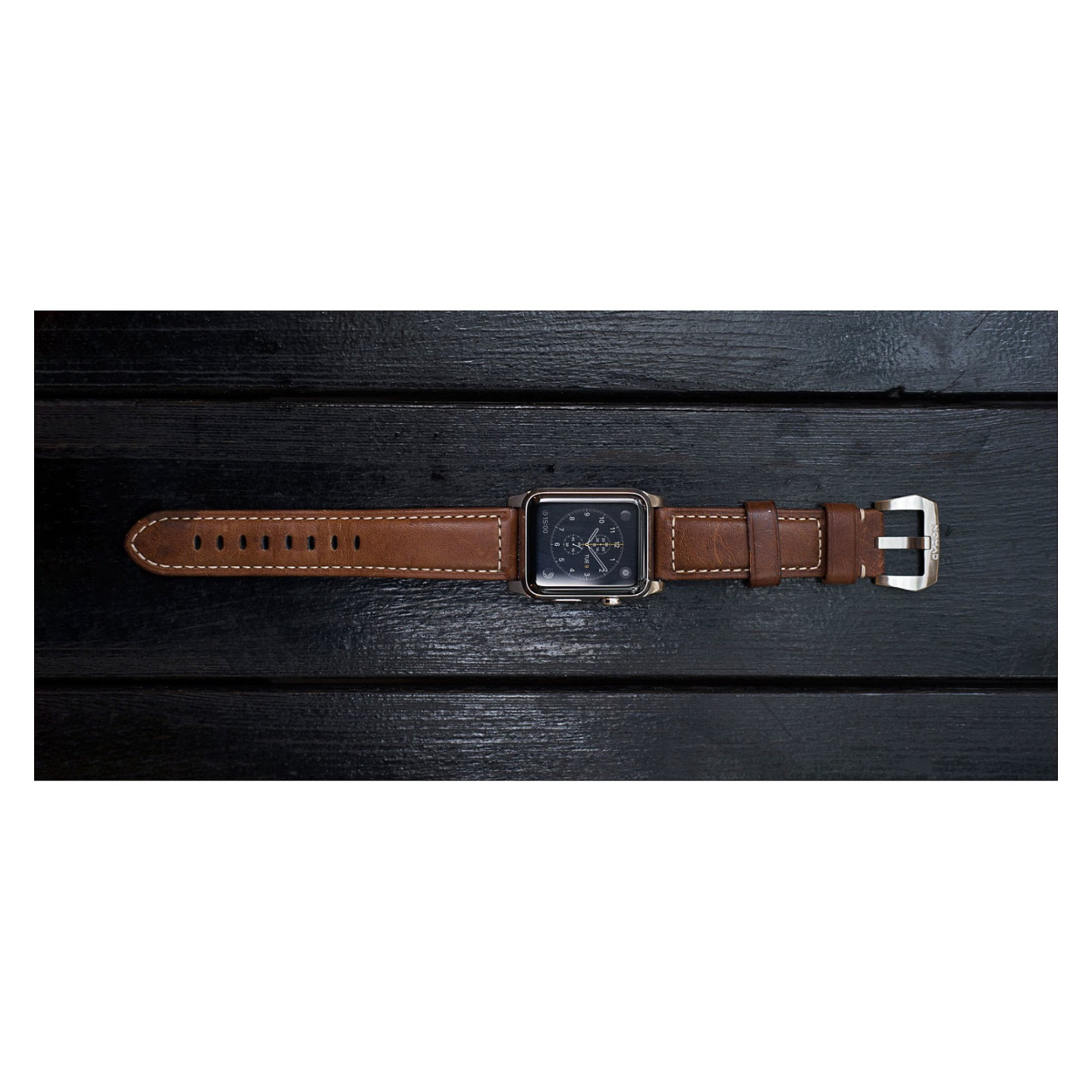 Nomad Strap Trad. Lthr. Brown Connect. Silver 42 44 45 49mm — Buy in Cyprus with Fast Delivery