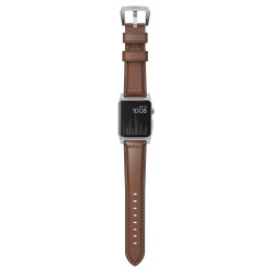 Nomad Strap Trad. Lthr. Brown Connect. Silver 42 44 45 49mm — Buy in Cyprus with Fast Delivery