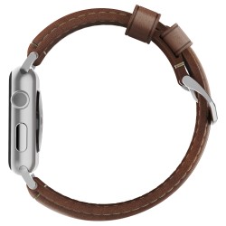 Nomad Strap Trad. Lthr. Brown Connect. Silver 42 44 45 49mm — Buy in Cyprus with Fast Delivery