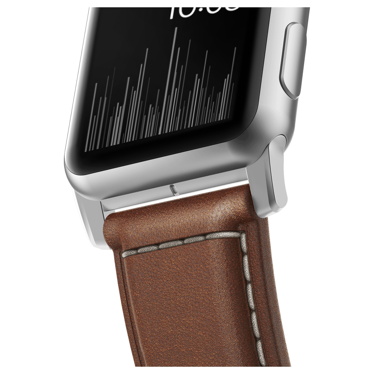 Nomad Strap Trad. Lthr. Brown Connect. Silver 42 44 45 49mm — Buy in Cyprus with Fast Delivery