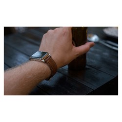 Nomad Strap Trad. Lthr. Brown Connect. Silver 42 44 45 49mm — Buy in Cyprus with Fast Delivery