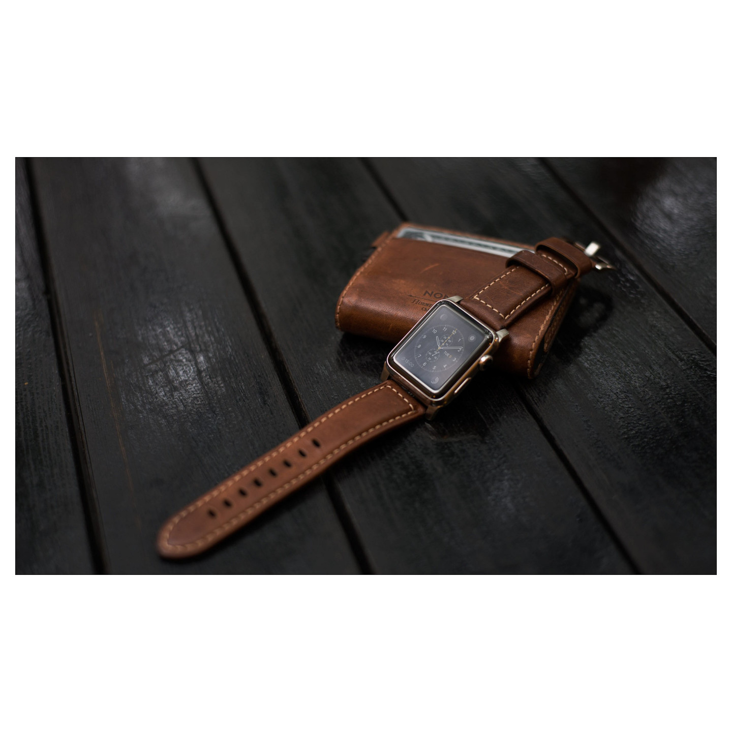 Nomad Strap Trad. Lthr. Brown Connect. Silver 42 44 45 49mm — Buy in Cyprus with Fast Delivery