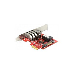 PCI Express x1 Karte zu 3 x extern USB 5 Gbps + 1 x extern Gigabit LAN - Low Profile Formfaktor