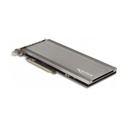 PCI Express 4.0 x16 Karte zu 4 x intern NVMe M.2 Key M mit Kühlkörper und Lüfter - Bifurcation