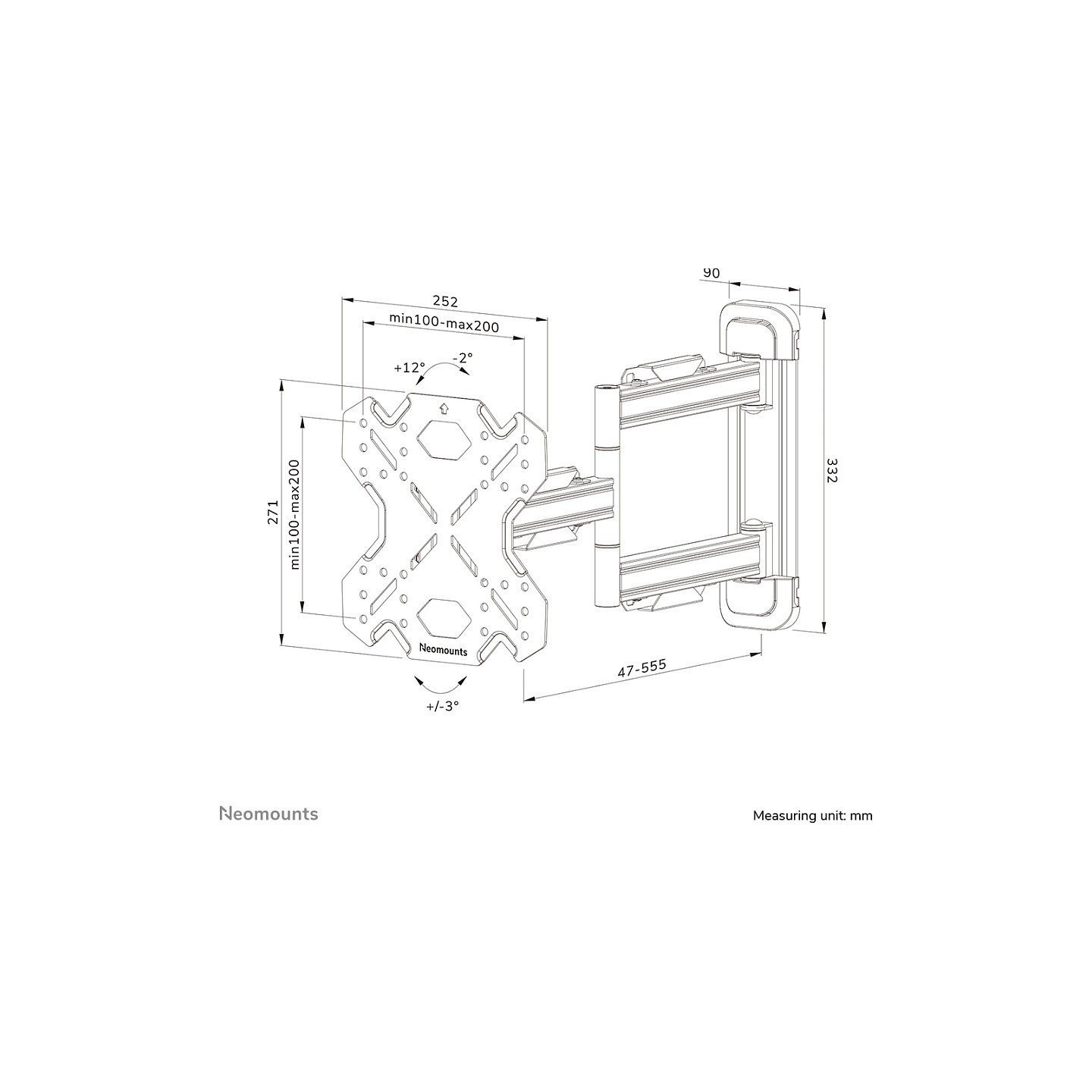 Neomounts Wandhalterung. voll beweglich. für 32-55' Bildschirme 40KG WL40S-850BL12 — Buy in Cyprus with Fast Delivery