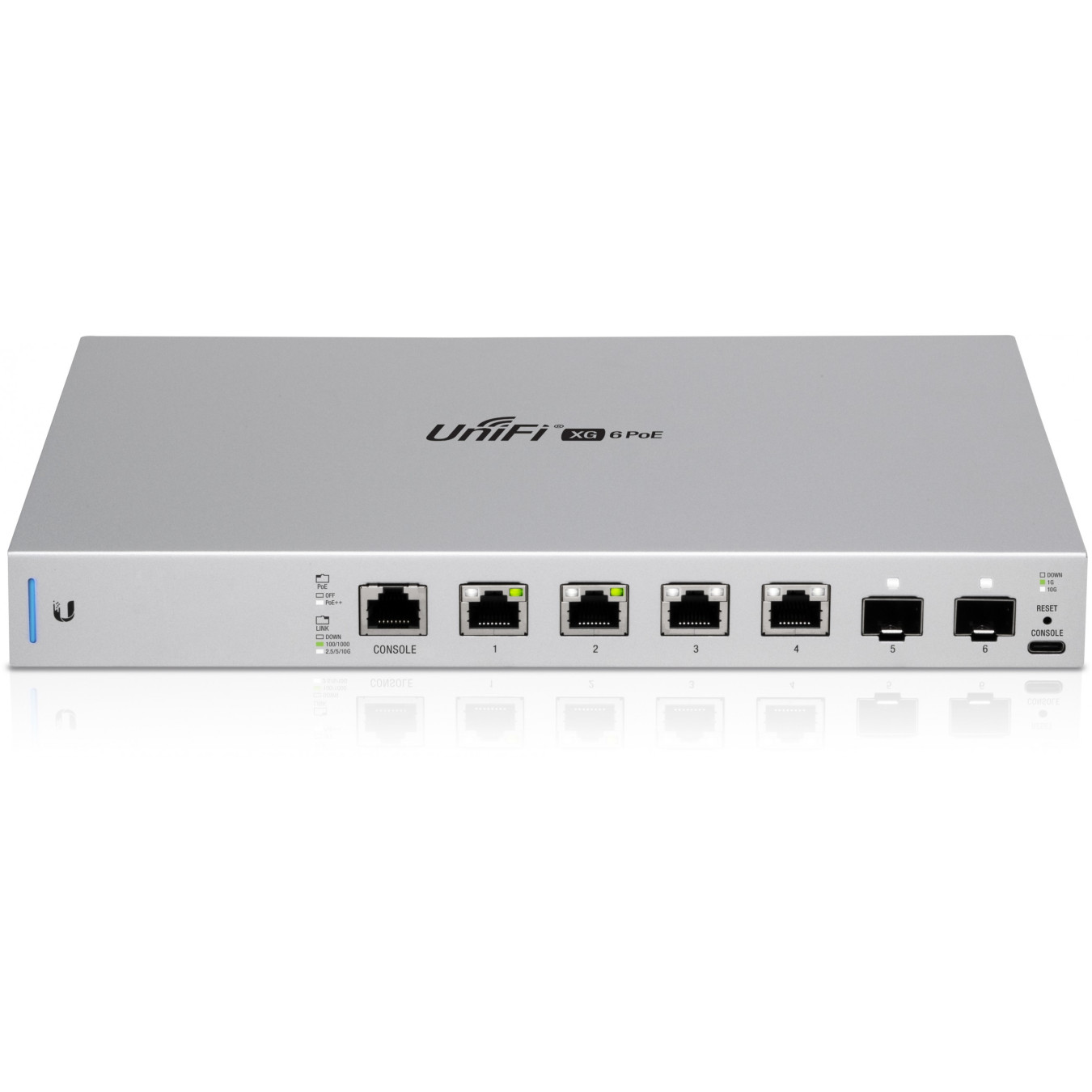 Ubiquiti UniFi Switch - US-XG-6POE - 6-Port 10G Managed PoE++ (4x 10G RJ45 PoE, 2x SFP+) Grey 1U Rack
